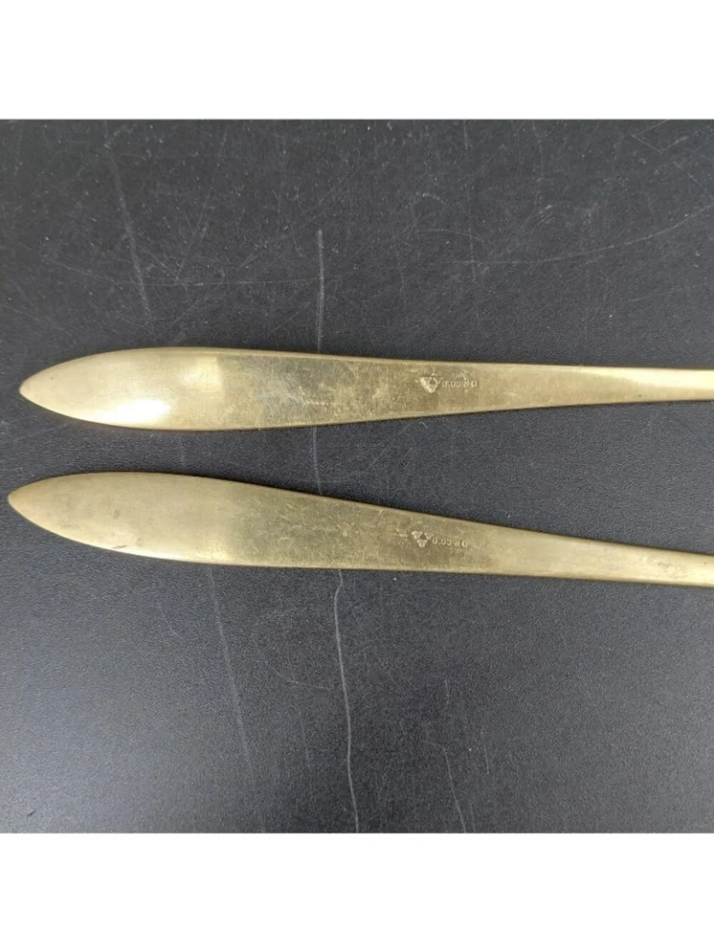 Dirigold Regal Long Handle Spoon Set 2 Dirilyte Alloy Satin Ice Tea Coffee Cream